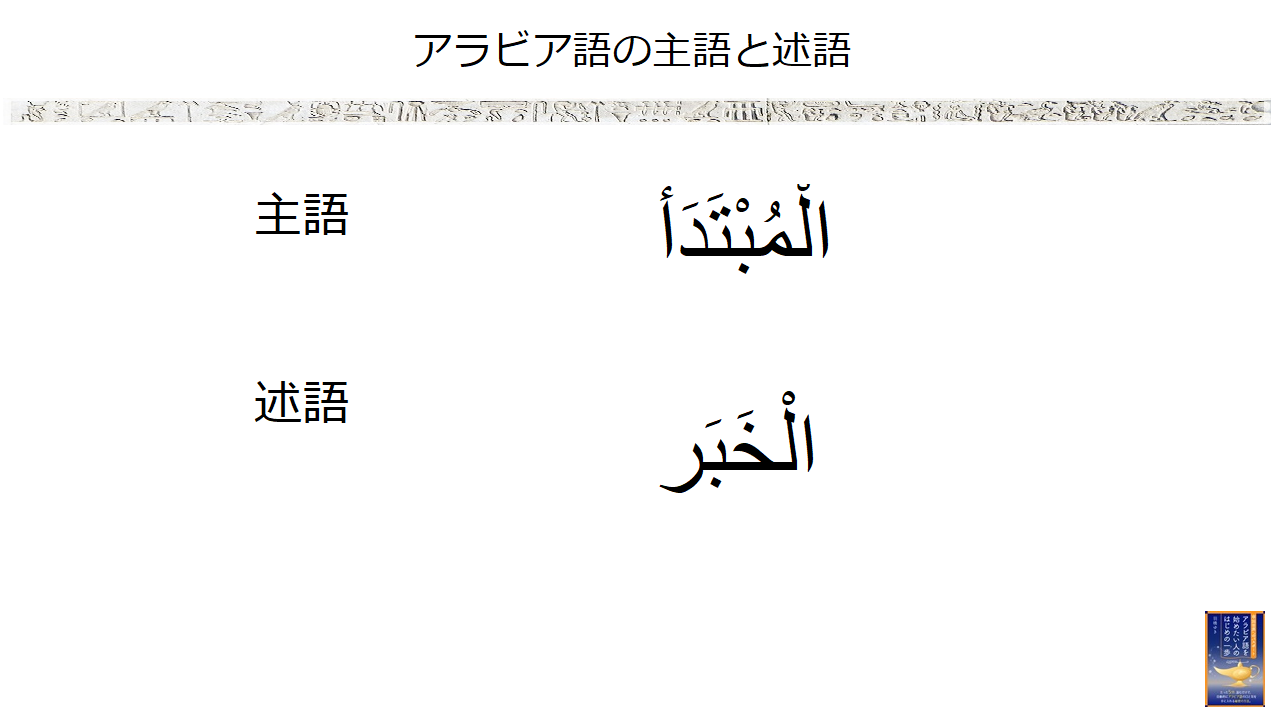 アラビア語の基本的な文型 名詞ではじまる形